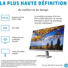 HP M27f 27" Full HD Monitor - Stunning 1920 x 1080 Resolution, HDMI & VGA, 75Hz Refresh Rate - Enhance Your Viewing Experience!